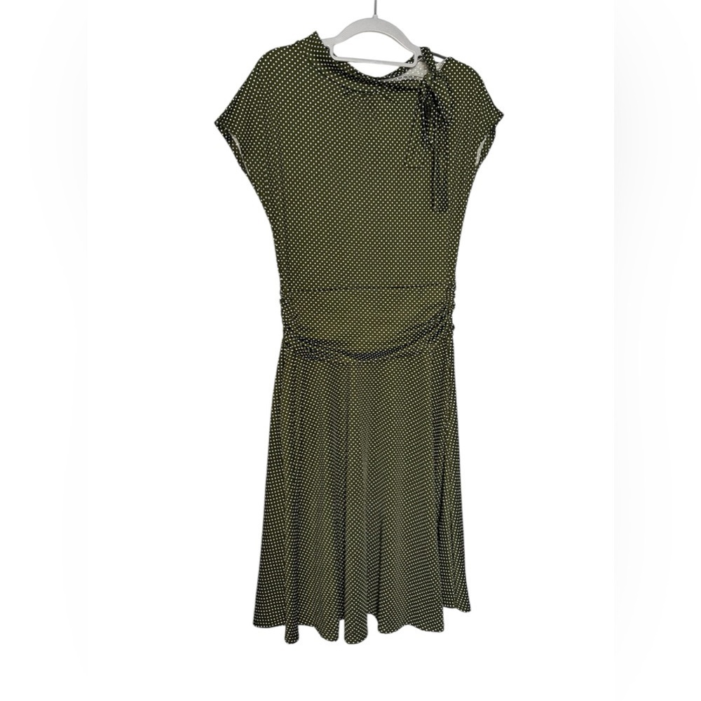 NWT Retrolicious green polka‎ dot pin up 50's midi dress